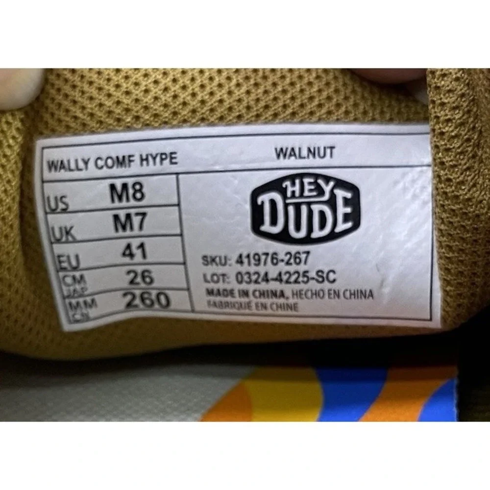 Hey Dude Mens Wally Comfy Hype Casual Shoes‎ Comfort Loafers Walnut Color 8